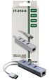 INTER-TECH USB hub Argus IT-310-S, USB-A, 3x USB-A, 1x ethernet, sivi