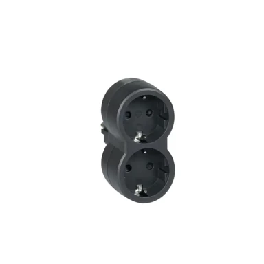 LEGRAND 50511 šuko/2 šuko utikač 16a/230v max.3800w crni le050511