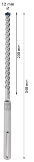 BOSCH Udarno svrdlo Professional Expert SDS max-8X, 12 x 200 x 340 mm (2608900201)
