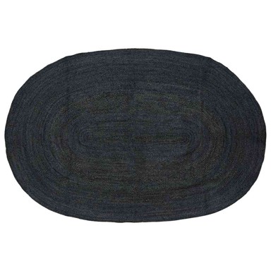 Tepih, dimenzije 300 × 300 cm, juta, prirodna i crna