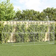 Kućica za pse s pohranom, 2 kom, srebrna, 4 × 2 × 2 m, čelik