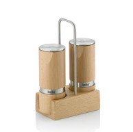 KELA Set za sol i papar Kauri, s stalkom, 13 × 7 × 19 cm, bukva, svijetlosmeđa