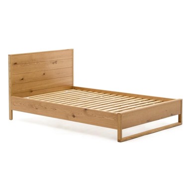 KAVE HOME Krevet od punog hrasta s podnicom Alguema, 90 x 190 cm, prirodan