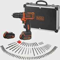 BLACK+DECKER Akumulatorska bušilica/odvijač BDCDD12BAFC, 10,8V, 2×1,5 Ah, set pribora