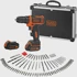 BLACK+DECKER Akumulatorska bušilica/odvijač BDCDD12BAFC, 10,8V, 2×1,5 Ah, set pribora