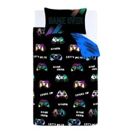 CATHERINE LANSFIELD Dječja posteljina za bračni krevet 200x200 cm Game Over, crna