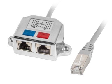 LANBERG LAN adapter RJ45 razdjelnik, 1× RJ45 na 2× RJ45, FTP