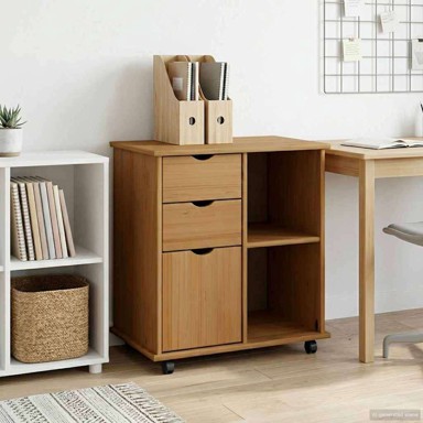 Mobilni ormar s kotačima, 63.5 x 39 x 65.5 cm, medeno smeđa