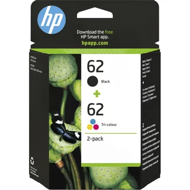 HP Uložak, 62, originalna tinta, crna i trobojna, pakiranje 2 kom