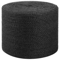 Uže od jute Tossa, 6 mm, 100 % juta, crna