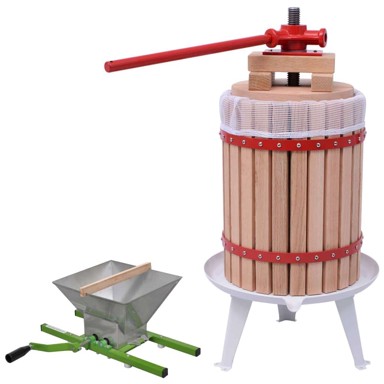 Set preše i drobilice za voće i vino 2-dijelni drobilica 18 l + 7 l