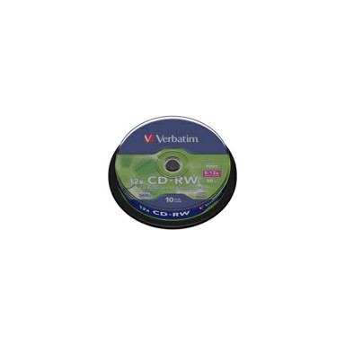 VERBATIM CD-RW medij V043480, DataLife Plus, 8–12×, 700 MB, spindle, 10 kom
