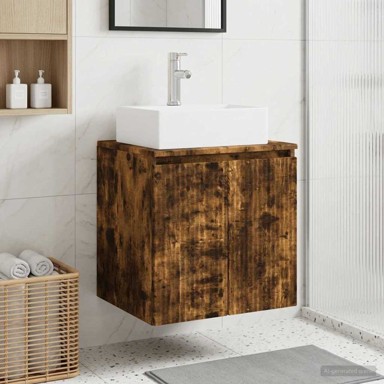 Umivaonik s policom, dimljeni hrast, 49,5 x 41 x 62,5 cm