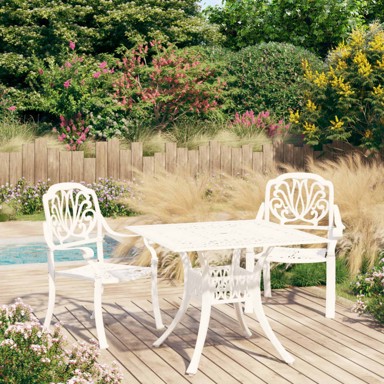 Bistro set, 3 kom, lijevani aluminij, crni