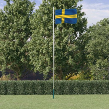 Švedska zastava i jarbol, aluminijski, 6,23 m