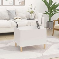 Stolić za kavu bijeli 60 x 44 5 x 45 cm od konstruiranog drva