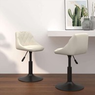 Okretne blagovaonske stolice, 2 kom, krem baršunaste, krema