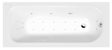 POLYSAN Hidromasažna kada, Ebro, 170x75 cm, Attraction Hydro-Air, kromirana, bijela