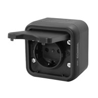 COMMEL Utičnica nadžbukna ANTRACIT IP55