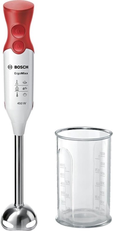 BOSCH štapni mikser MSM64110 QuattroBlade, 450 W, crveni/bijeli