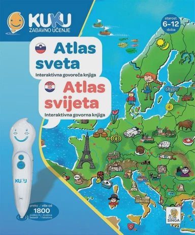 KUKU Interaktivna govorna knjiga Atlas svijeta (bez olovke)