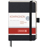 BRUNNEN Kompagnon Notes A6, karo, 96 listova, 80 g, šamoa, s gumicom, crni (10-55218-05)