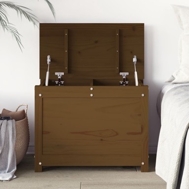 Kutija za pohranu boja meda 60x32x45,5 cm od masivne borovine