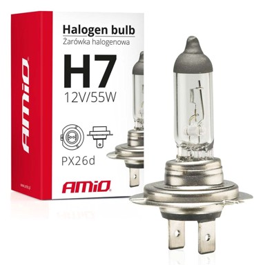 AMIO Halogena žarulja H7, UV filter, E8, 12V, 55W