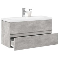 2-dijelni set kupaonskog namještaja, 90 x 38,5 x 45 cm, betonsko sivi