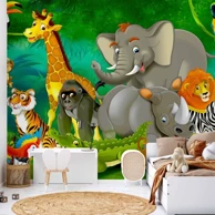 Foto tapeta Šareni safari, 400x280 cm, Standard