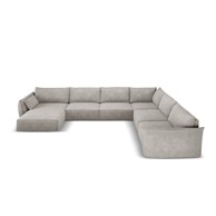 MAZZINI SOFAS Svijetlo siva kutna garnitura (desni kut) Vanda, 384x284x85 cm