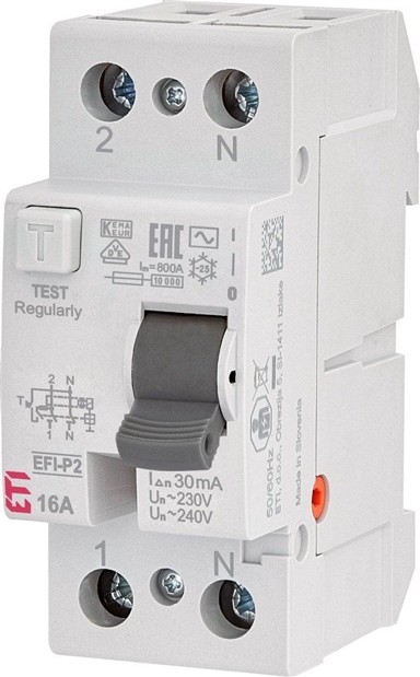 ETI FID sklopka EFI-P2, 2P, 16 A, 30 mA