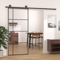Klizna vrata od stakla ESG i aluminija 90 x 205 cm crna
