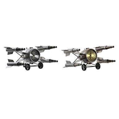 DKD HOME DECOR Zidni sat Loft 38,5 x 28 x 19,5 cm željezo (2 kom.), zlatna srebrna