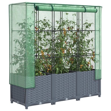 Povišena gredica s pokrovom za staklenik 120 x 40 x 138 cm