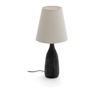 KAVE HOME Crna/krem stolna lampa s tekstilnim sjenilom (visina 56 cm) Luvia 