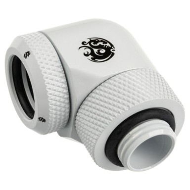 BITSPOWER Adapter 90°, G1/4 inča AG, na Hardtube promjera 14 mm, rotirajući, bijeli