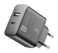 CELLULARLINE Dual USB Punjač USB + USB-C, 25 W, PD, crni