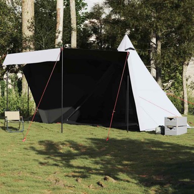 Obiteljski šator tipi, bijela, 6 osoba, s nadstrešnicom