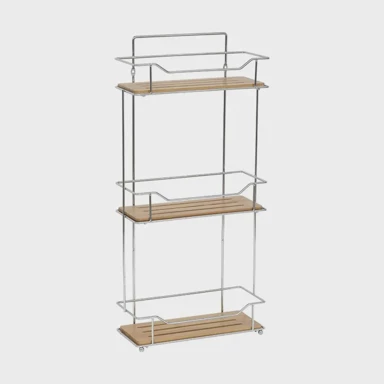 TENDANCE Trostruka polica, bambus/inox