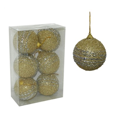 Božićne kuglice, 8 cm, zlatna