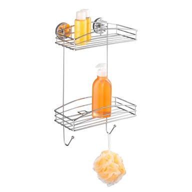 WENKO Kupaonska polica Vacuum-Loc samostojeća dupla opterećenje do 33 kg