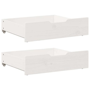 Ladice ispod kreveta 2 kom 75x55x17 cm od borovine, bijela