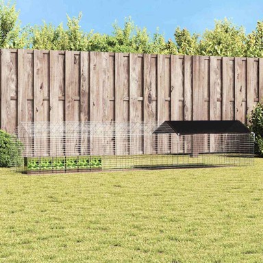 Kavez za zečeve, srebrni, 400 × 78 × 78 cm, cinkani čelik