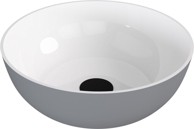 POLYSAN BANERA Umivaonik, Ø39 cm, okrugli, lijevani mramor, bijela i siva, mat