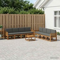Set vanjskih sofa, 9 kom, poliester, prirodno-antracit