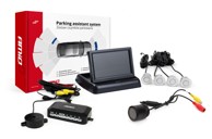 AMIO Parking senzori, 4 kom, srebrni, 22 mm, TFT02 4,3'' zaslon, buzzer, HD-301-IR kamera za rikverc