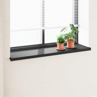 Prozorska klupčica, crna s drvenim uzorkom, 140 x 40 x 4.5 cm, PVC