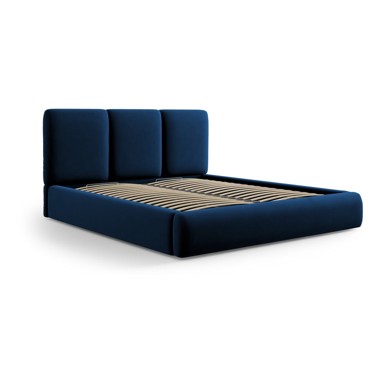 MAZZINI BEDS Tapecirani bračni krevet Brody 200x200 cm s prostorom za odlaganje s podnicom baršun, tamno plavi
