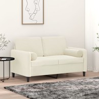 Ukrasni jastuci 2 kom, Ø 15 x 50 cm, baršunasti, krem